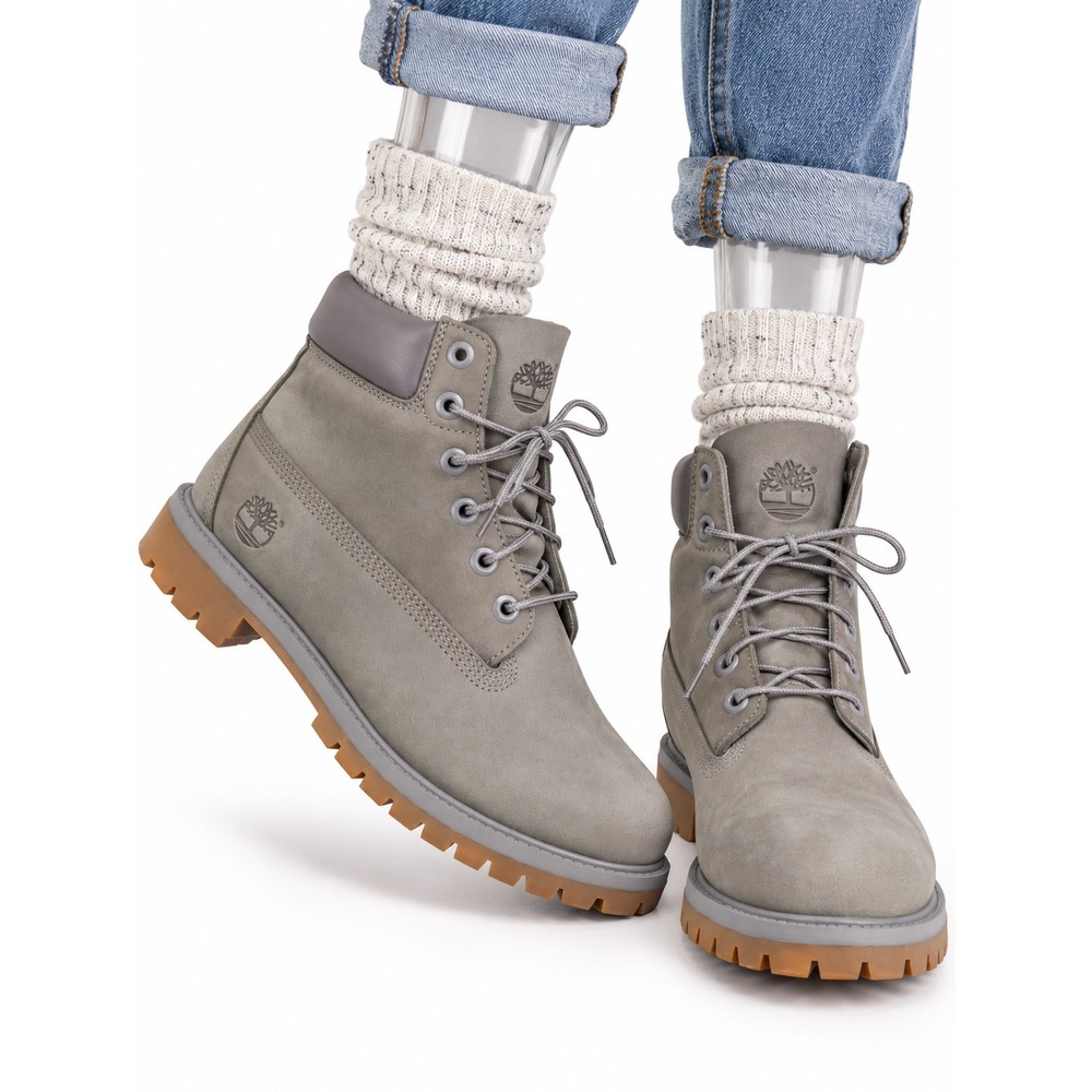 Timberland 6 Inch Premium Waterproof Boots Grey Mono Youth SKUK102